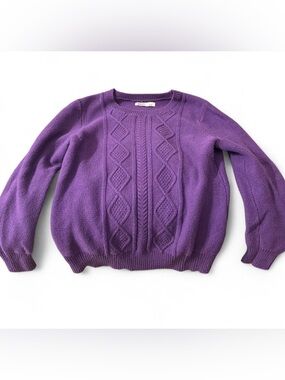 Womens Old Navy Purple Cable Knit Women's Sweater Sz L